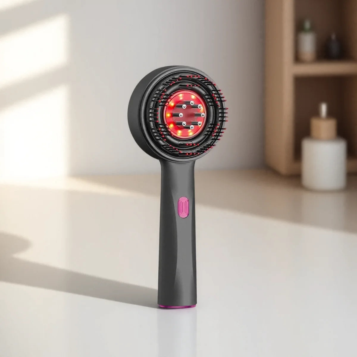 Scandicareswe HairGlow-kam | Elektrisk massasjekam med rødt lys