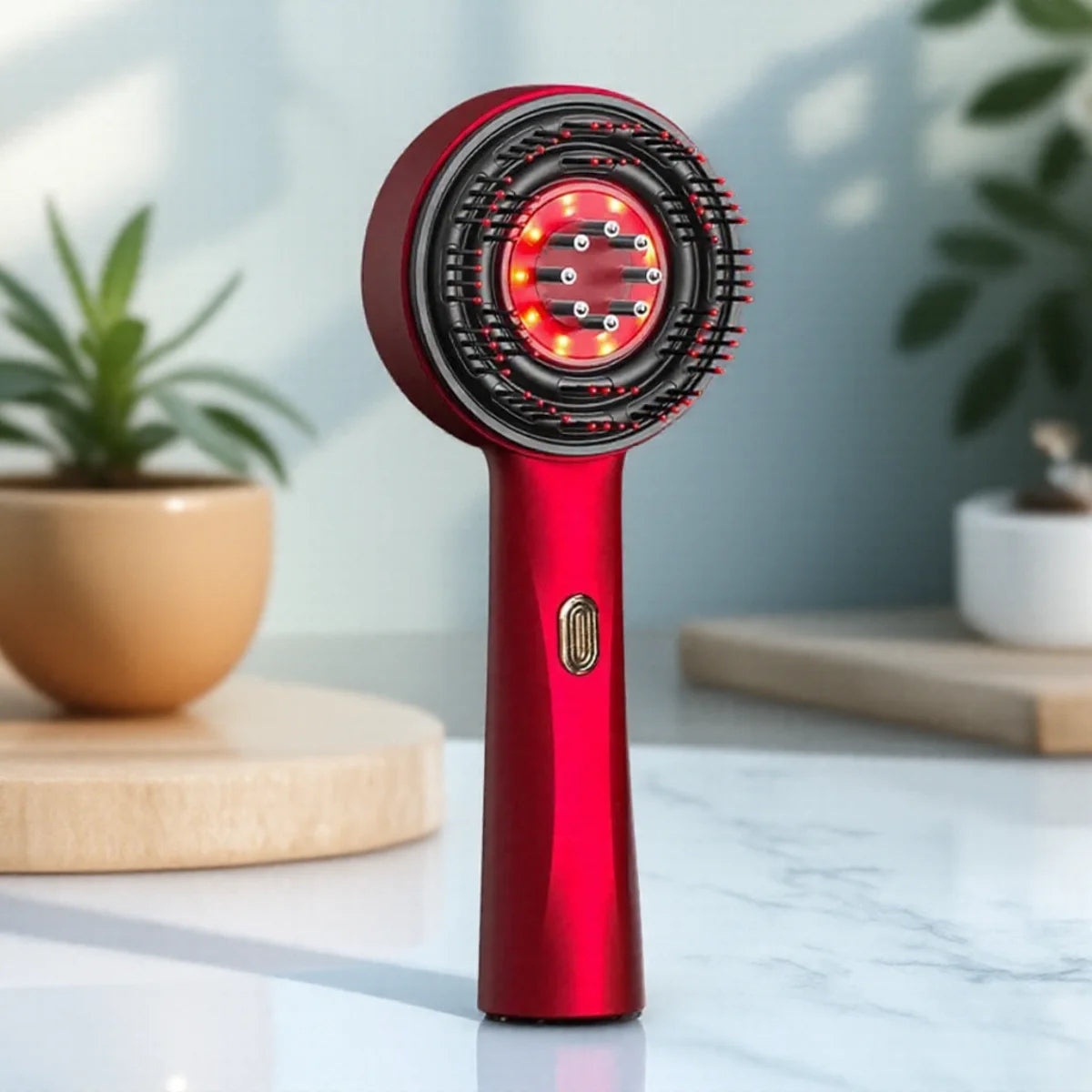 Scandicareswe HairGlow-kam | Elektrisk massasjekam med rødt lys
